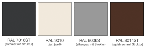 Standardfarben Überdachungen